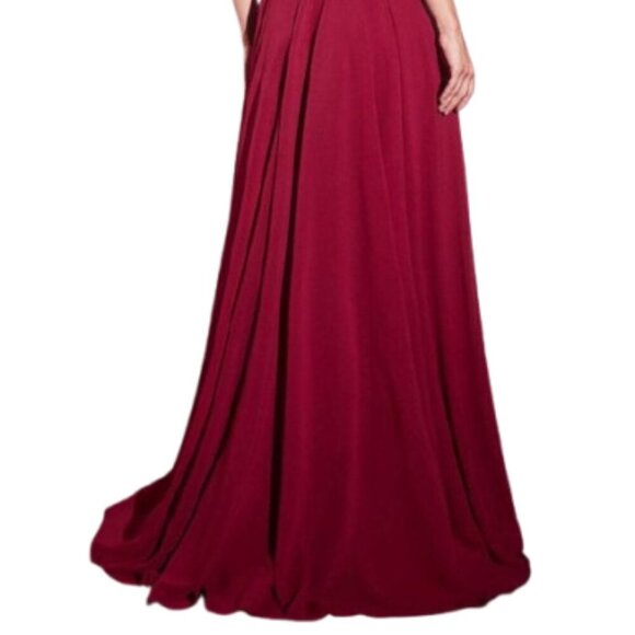 NWT Ladivine CDS503 Chiffon Mother of the Bride Dress Burgundy Size 16 - Picture 6 of 8
